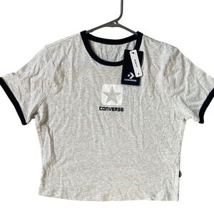 Converse Gray T-Shirt with Black Collar